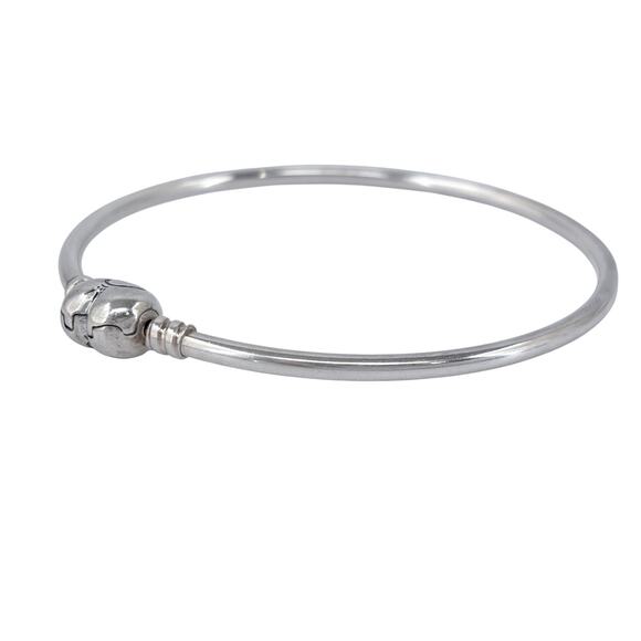 Vintage Pandora Sterling Silver 925 | Moments Heart Clasp Bangle Bracelet 8.25" - Picture 8 of 12